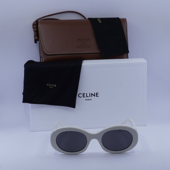 Celine CL40194U 25A Oval Sunglasses–Ivory\Smoke - Picture 2 of 11